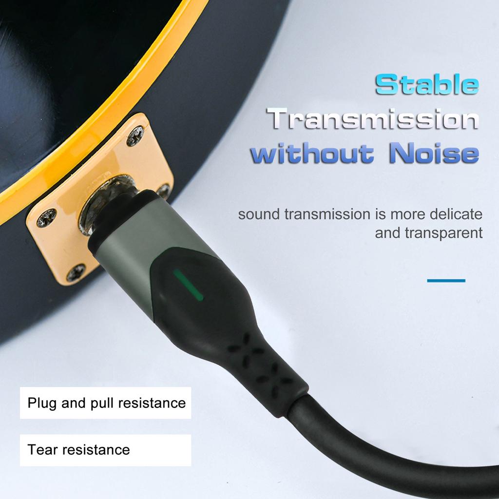 DK Guitar Connecting Cable 6.0 Meters 20ft Instrument Cable Noise Reduction Audio Cable 6.35mm Male Jack Audio Cord for