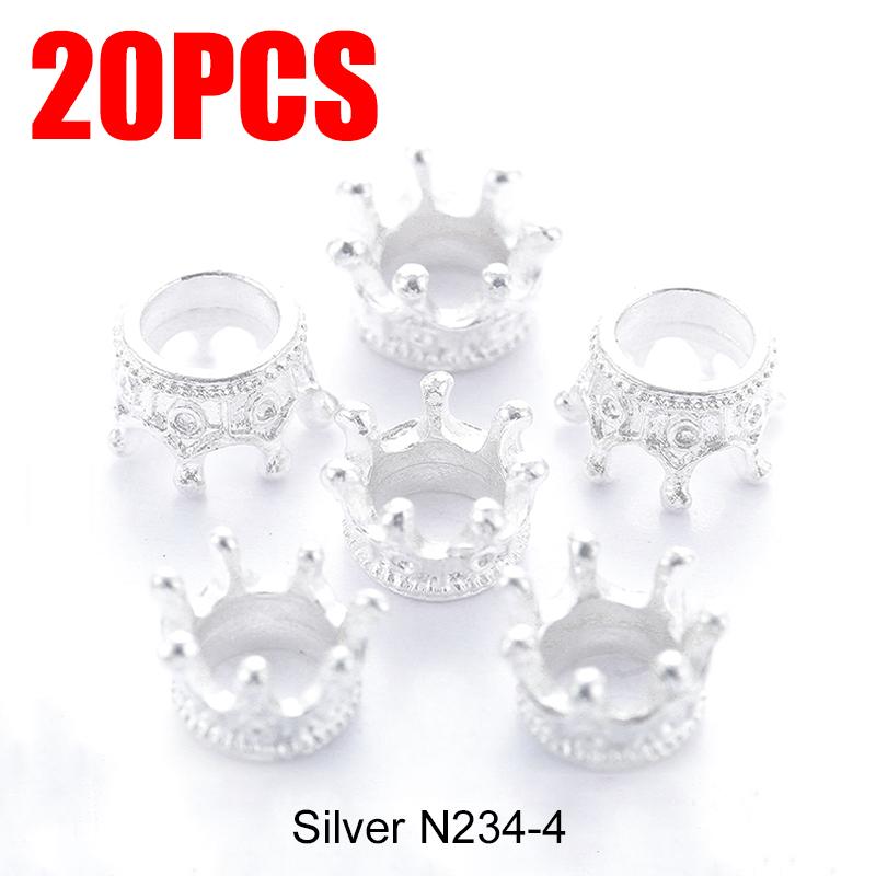 20PCS/Pack Metal Crown Bead DIY Handcraft Material Necklace Bracelet Jewelry Making Tools Pendant Accessories Mutiple Colors ZYF