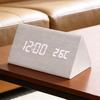 Voice-Activated Wooden Office Silent Multifunctional Digital Clock with Temperature Display and Student Alarm
