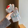 New, Christmas, Touch Screen, Cute, Korean Cartoon Version, Plush Warm Gloves, Student, Winter Cycling Yarn Gloves