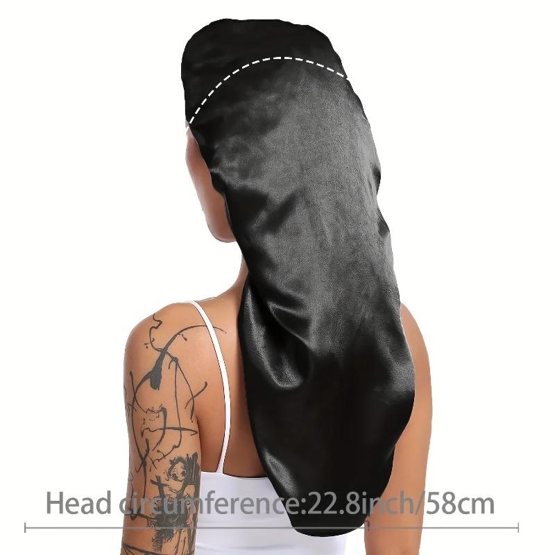 Long Silky Sleep Bonnet For Straight Curly Hair, Extra Large Hair Bonnets For Dreadlock And Braids, Satin Sleeping Caps Nigh