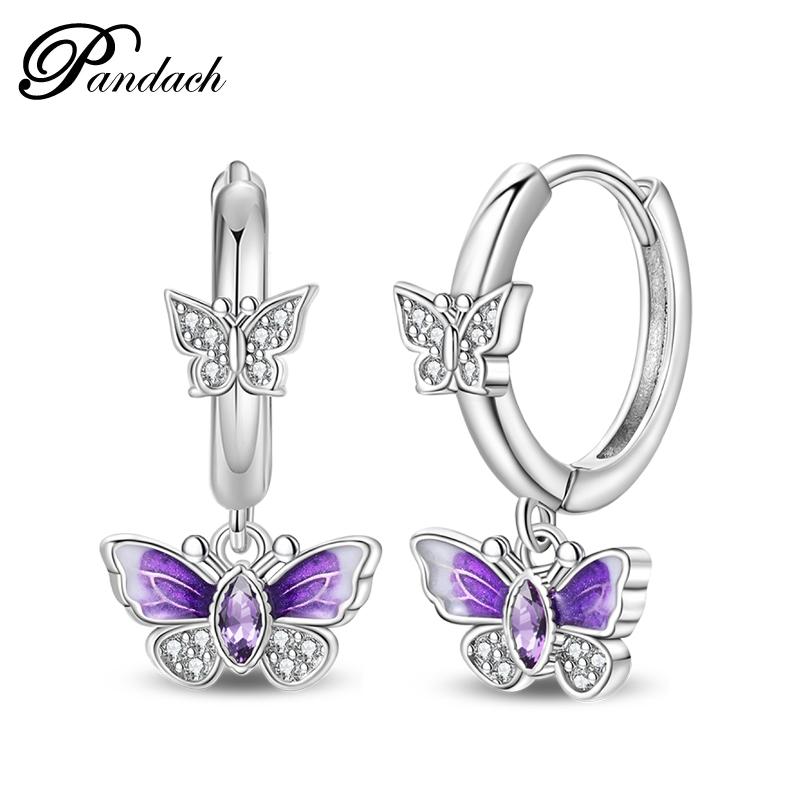 Brincos Exquisitos de Abelha, Borboleta e Joaninha em Prata de Lei 925 Para Mulheres Românticos Brincos em Forma de Coração Rosa Joias para Festa de Casamento