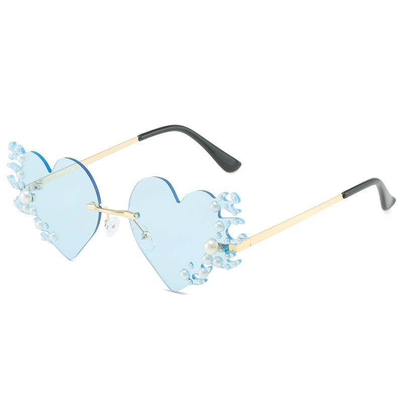 Sunglasses, Personalized Diy Diamond-Encrusted Glasses, Love Pearl Sunglasses For Women