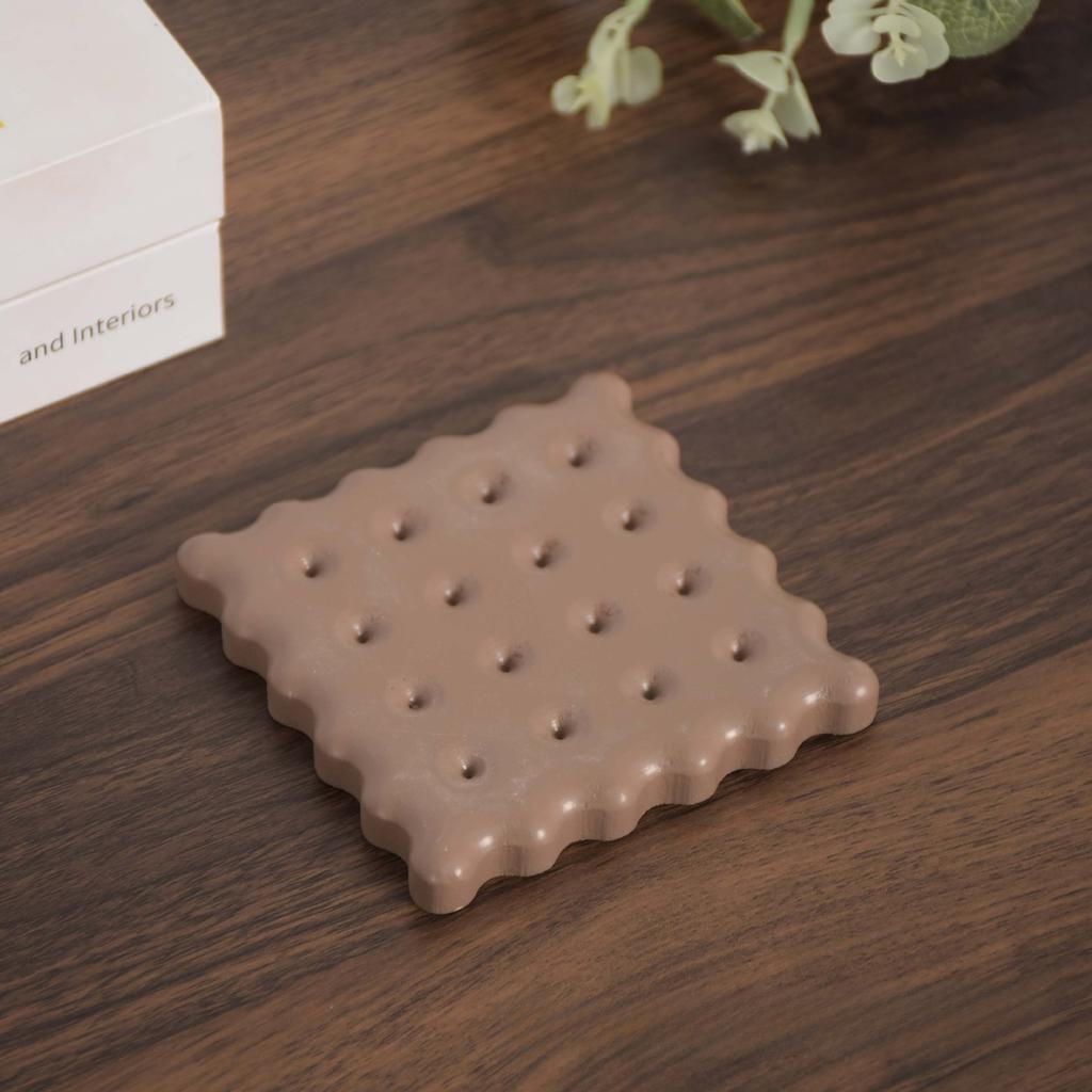 Natural Wood Coasters Heat Resistant Cup Mats for Kitchen Table Creative Biscuit Design Drink Holder Rustic Home Decor