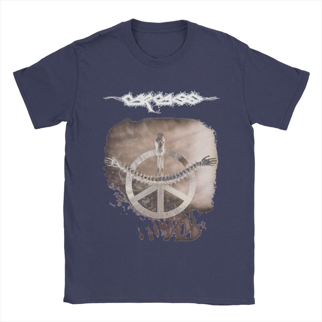 Men's Carcass Heartwork T Shirt 100% Cotton Tops Vintage Short Sleeve Crewneck Tees Printed T-Shirt