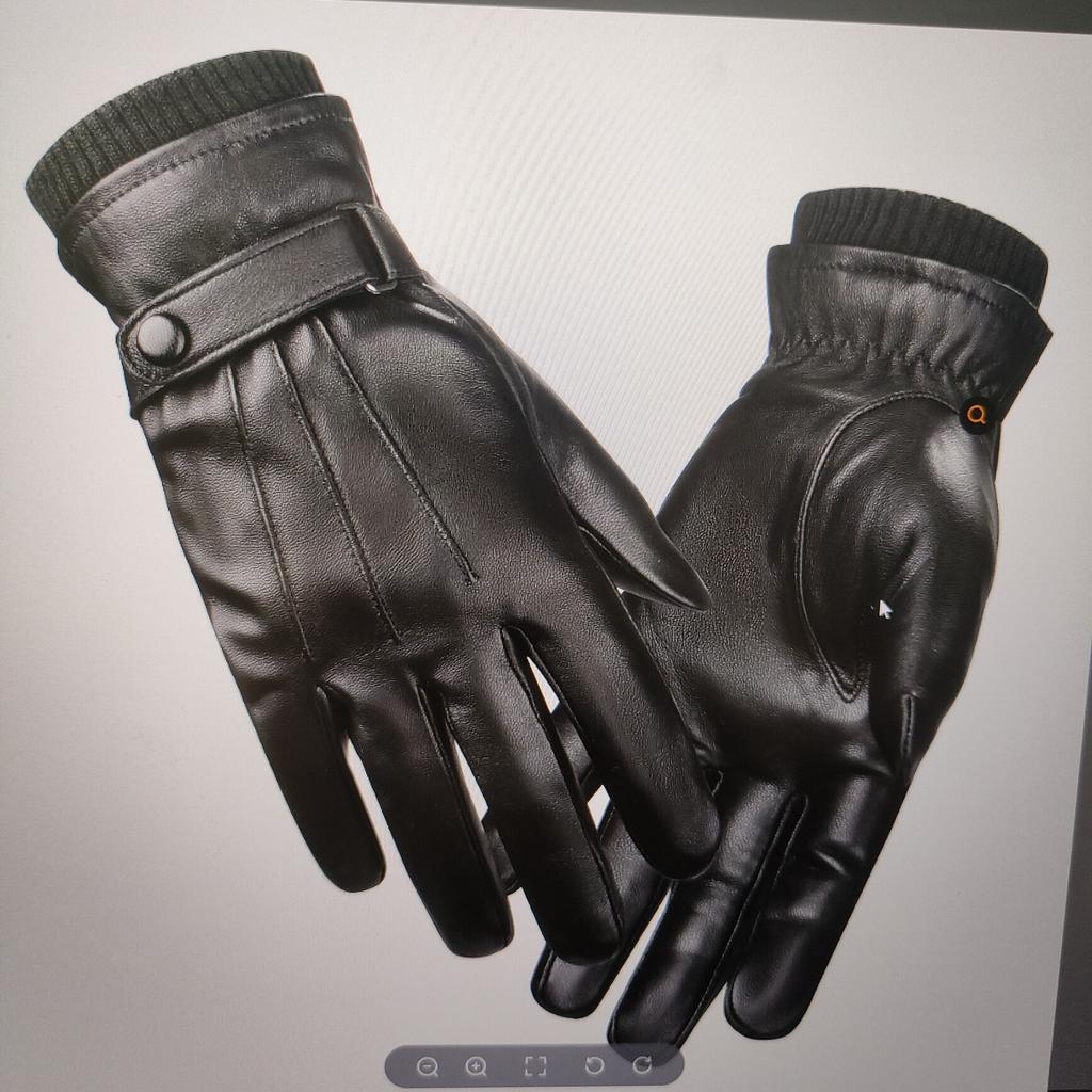 Men's Ski Leather Gloves, Winter Outdoor Riding Touch Screen Sheepskin Thermal Gloves