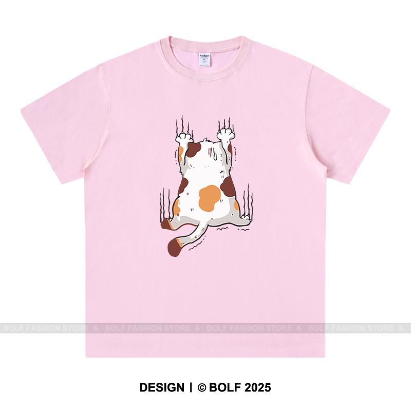 Kawaii Katt Herr T-shirt 100% Bomull Oversize Chibi Kattunge Grafiska T-shirts för Män Söt Djurälskare Japansk Streetwear