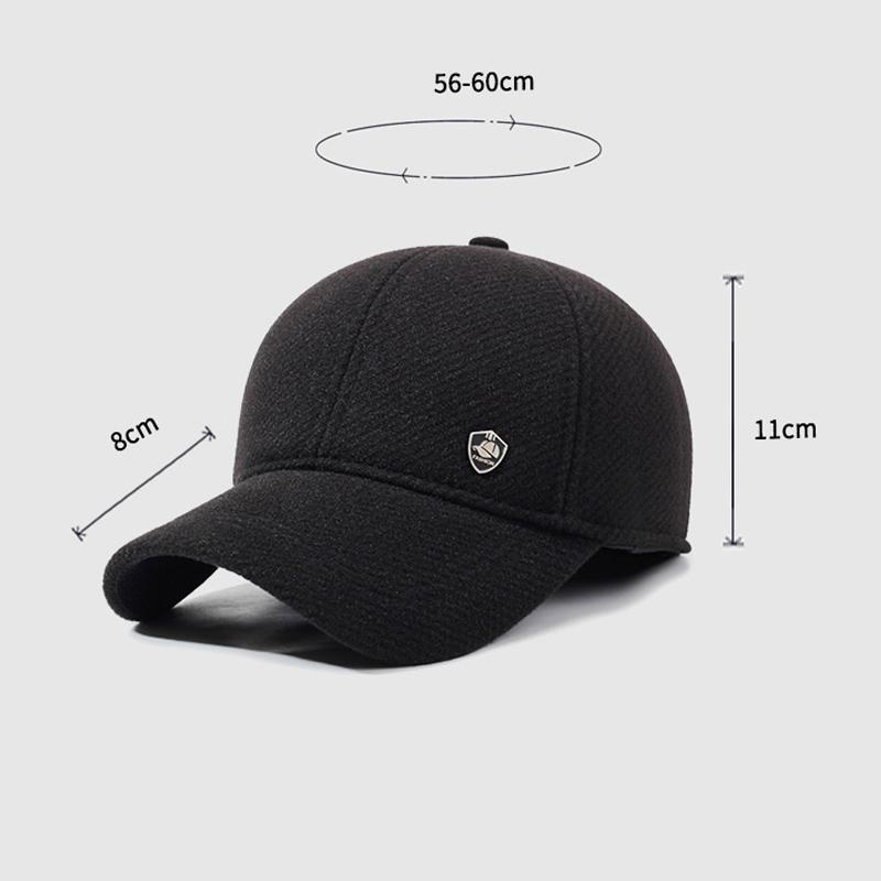 Winter Men's Velvet Thick Baseball Cap for Middle-Aged and Elderly Outdoor Ear Protection Cap Warm Cotton Cap