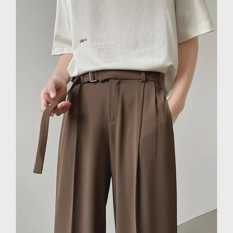 

Неаполь мужские модные драпированные брюки широкого покроя - японские легкие роскошные костюмные брюки M коричневый