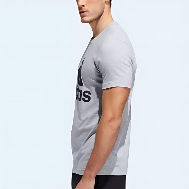 adidas T Shirts Men's Gray Crew Neck Moderate Straight Fit ED9607