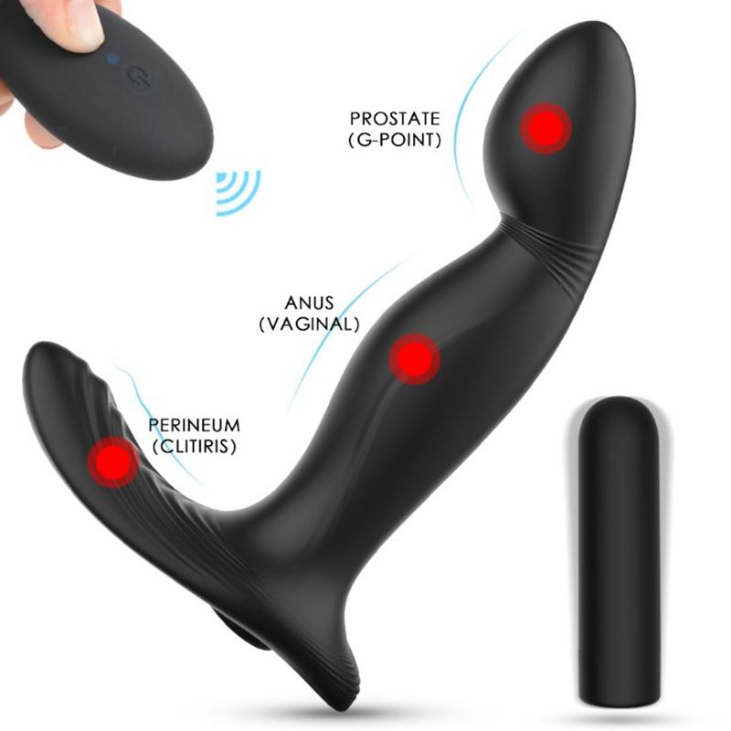Vibrator Prostate Massager For Men Women Vibrating Powerful Male Anal Plug Stimulator Butt Silicone Sex Toys for Adults