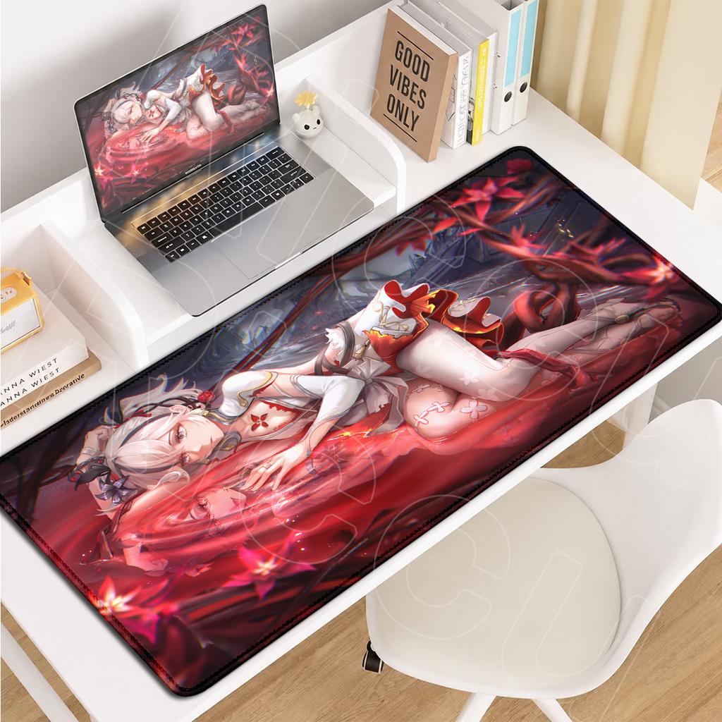 XXL Wuthering Waves Camellya Game Mousepad Large Computer Keyboard Mat Kawaii Anime Table Carpet PC Rubber Accessories 900x400mm