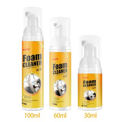30/100/150/250ml Car Interior Leather Clean Multifunctional Foam Cleaner Car Interior Strong Decontamination Ceiling Seat Clean