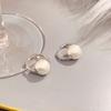 Vintage Circle Pearl Matte Brushed Earrings Light Luxury Fashion Design High-End Temperament Earrings