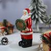 Merry Christmas Decoration Santa Claus Resin Statue for Holiday Home Display Festive Holding Sign Ornament for Shelf & Mantel
