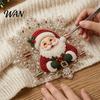 Decorative Gemstone Ornament Sets Christmas Faux Pearl Painting Suncatcher Art Kit, Acrylic Snowflake Shape Board Making Kits with Lace Edge,
