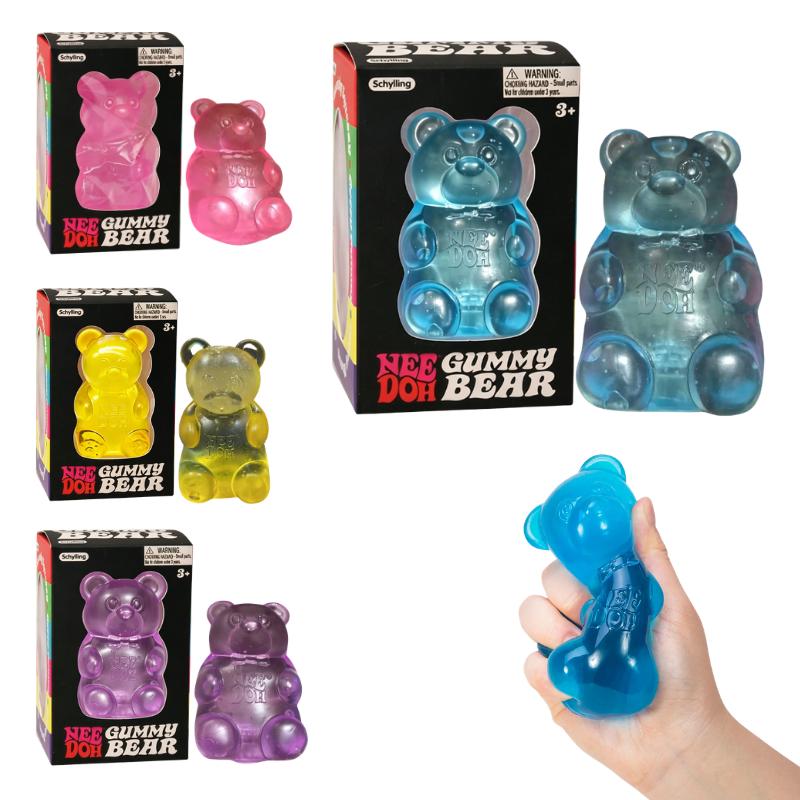 Activating Toys Unisex Nee Doh Cute Bear Maltose Dough Squeeze Toy Colorful Sensory Fidget Toy Stress Relief Desktop Decor Gift