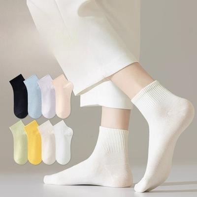 Dámské letní tenké prodyšné ponožky do půli lýtek z čisté bavlny, třída A, antibakteriální, odvádějící pot