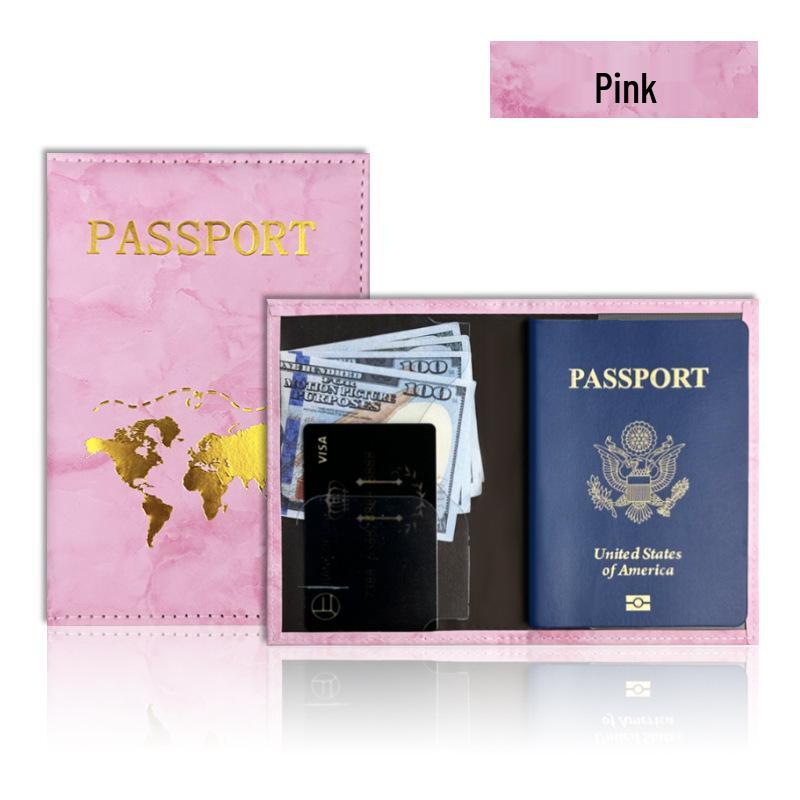 Customizable Marble Gold Foil Passport Holder with Multi-color Options
