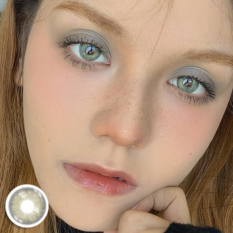 Freshlady Irish Green and Gray Collection 14.2mm Colored Contact Lenses 1 Year Disposable for Daily Wear