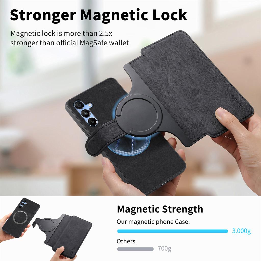 For Samsung Galaxy A15 4G/5G Magnetic Case CASENEO Detachable Leather Phone Wallet Cover