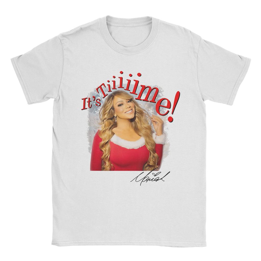 Mariahed Careys Merry Christmas  Accessories Unisex T Shirt Pure Cotton Tee Graphic Printing  T-shirt Clothing