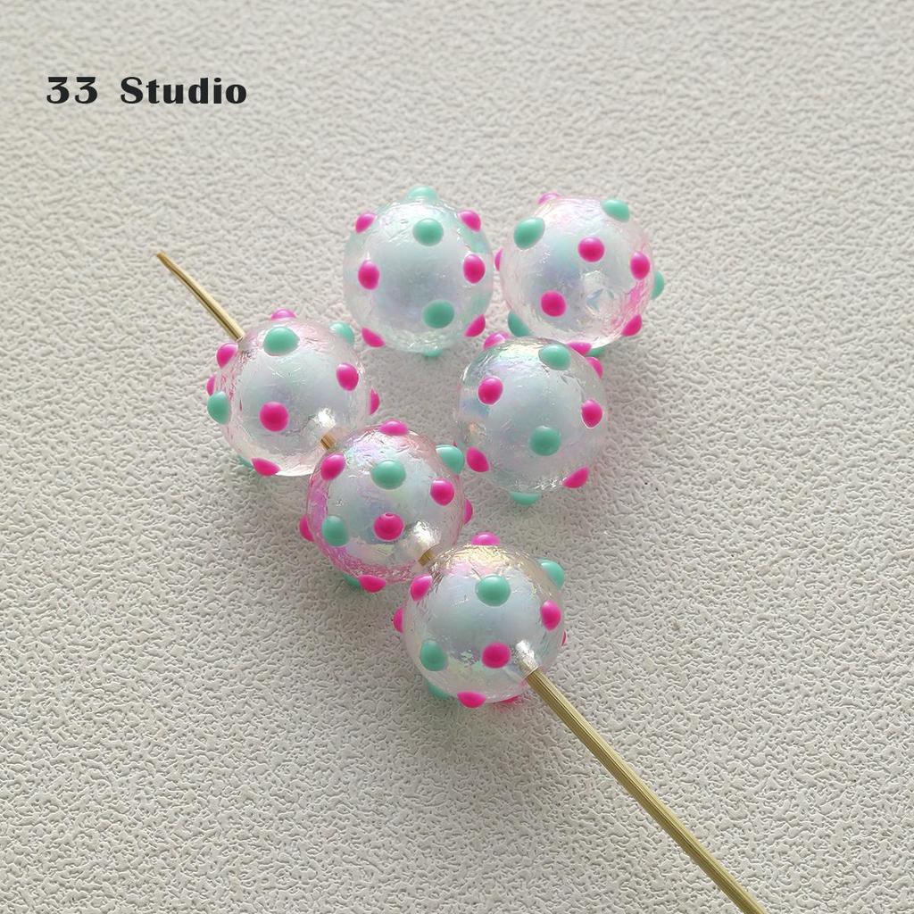 Pure Hand-painted Beads Stickers Diamonds Set Pearl Diy Jewelry Accessories Material Package Beads Car Pendant Cell Phone Chain Beads
