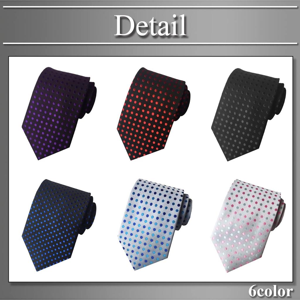 BUZZxSELECTION Men's Polka Dot Tie, Casual & Stylish, Suitable for Suits and Business, NT010 (01 Blue)