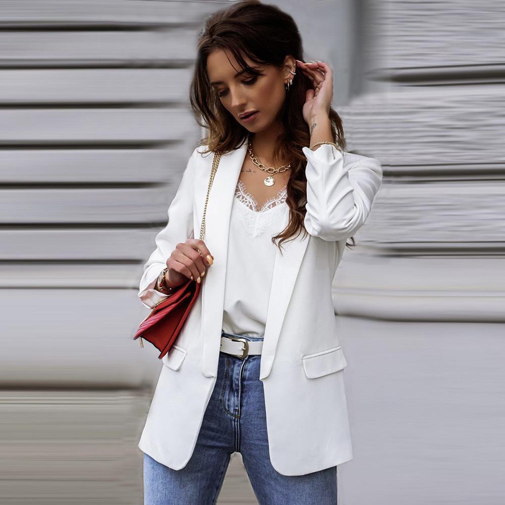 2026 Trendy Women's Autumn/Winter Long Sleeve Slimming Blazer – European/American Professional OL Style