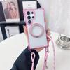 For Samsung Galaxy S25 Ultra Magnetic Case Ring Kickstand TPU+PC Phone Cover with Lanyard