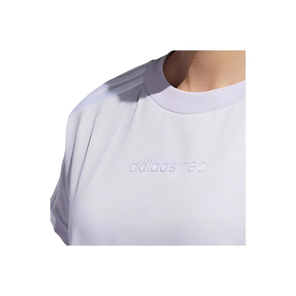 Adidas Casual Sports T-Shirt Women Tops Purple White GJ5352