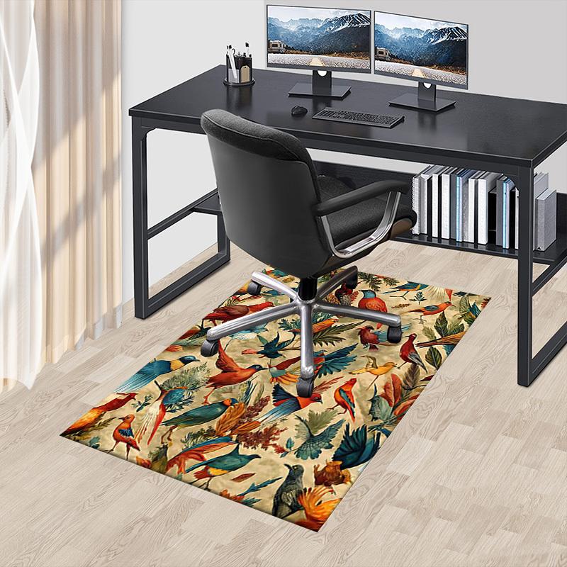 1PC Birds Flowers Anti-slip carpet, suitable for Office, bedroomand playrooms. It can also be used as a sofa footrest cover-R87