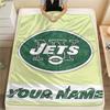 Custom Name New York Jets Flannel Blanket, High Quality Comfortable for All Seasons, Home Decor, Warmth and Comfort