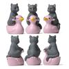 Home Decoration Desktop Animal Model Cat Miniature Sitting Pink Duck Cat Cat Ornaments Small Statue