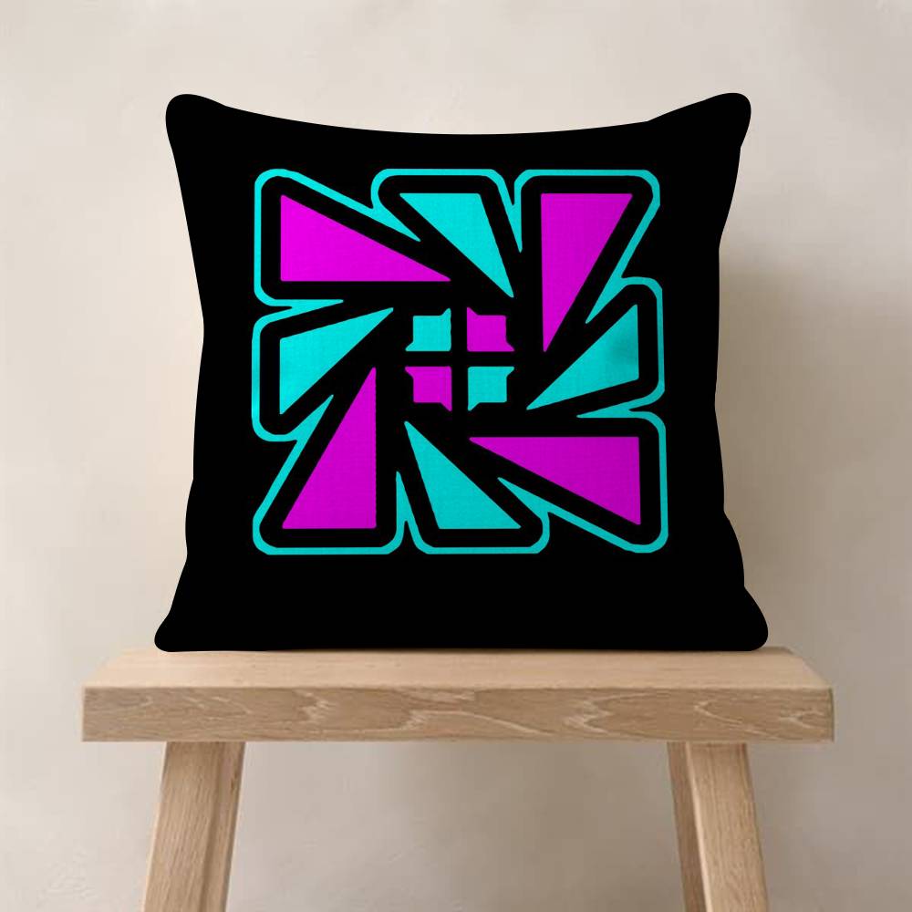 Game Geometry Cartoon Dash  Pillow Gift Home Office Decoration Bedroom Sofa Car Cushion Cover Case 45x45