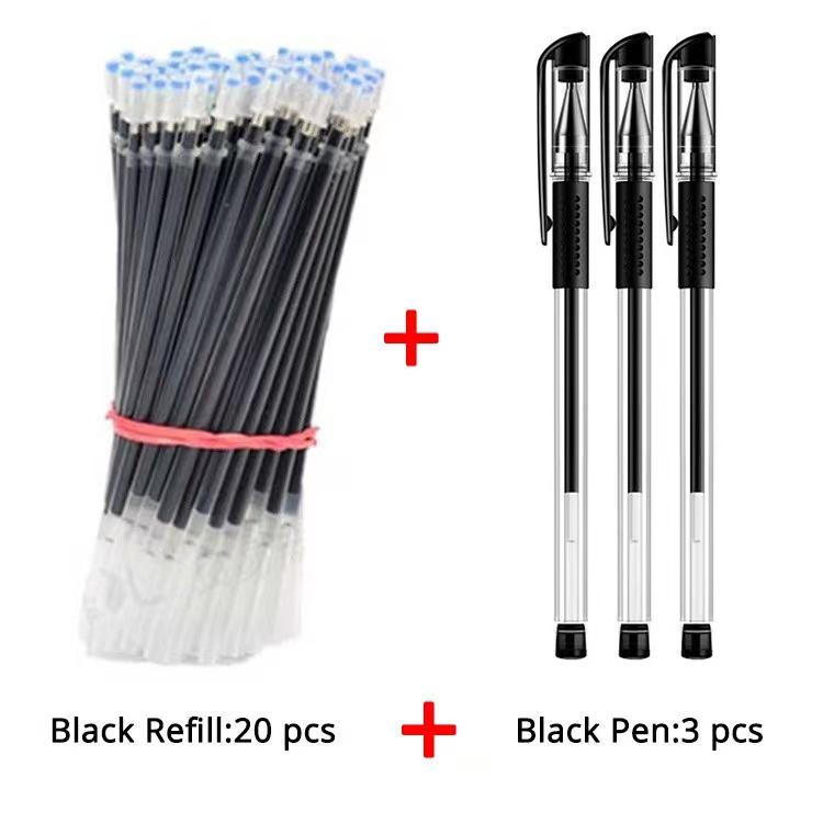 European Standard 0.5mm Black Bullet Tip Neutral Pen Set with Office Refills
