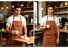 Waterproof Retro Leather Apron - Cross-Border Neck Hanging Waist Apron for Barber Workwear