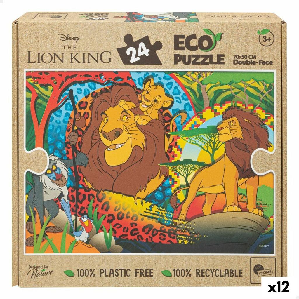 Child's Puzzle The Lion King Double-sided 24 Pieces 70 X 1.5 X 50 Cm (12 Units)