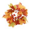 Thanksgiving Candle Ring Candle Wreath Artificial Maple Leaves Wreath Ornament for Living Room Harvest Holiday Wedding Fall