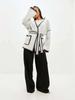 Knitted Open-Front Cardigan Sweater Spring New Style Loose Color Block Long Sleeve Wool Coat