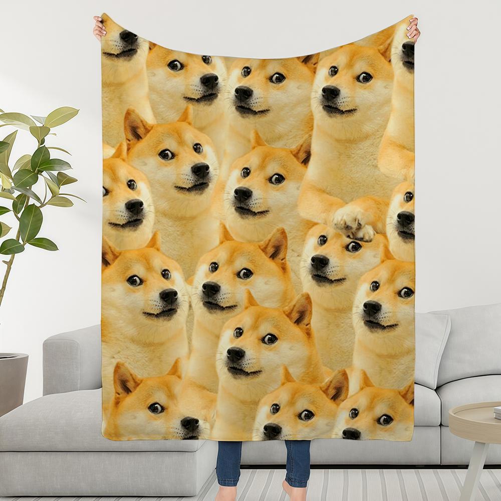 Blanket Throw Super Cosy Plush Living Room Sofa Cheems Doge Couch Funny Childish Birthday Gifts