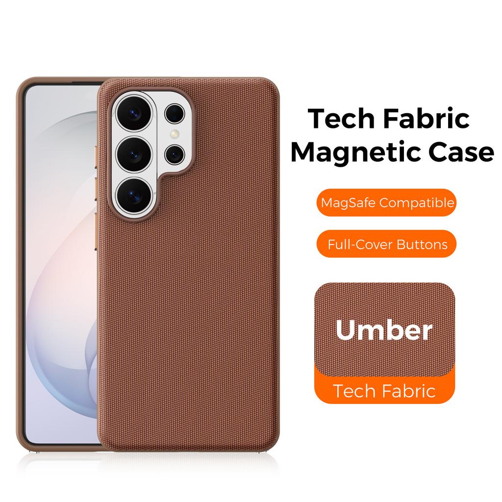 Applicable to Samsung S26Ultra technology cloth mobile phone case magnetic suction s25ultra creative fabric matte protective cover 24