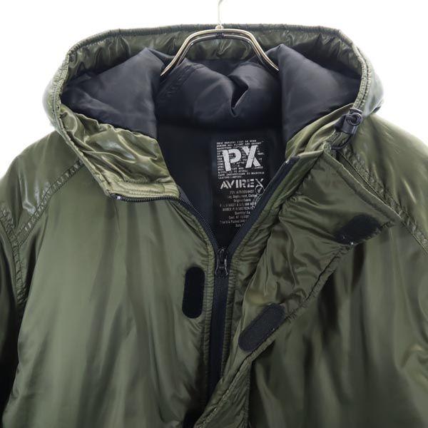 AVIREX Batting Jacket L Khaki Hood Men's Used