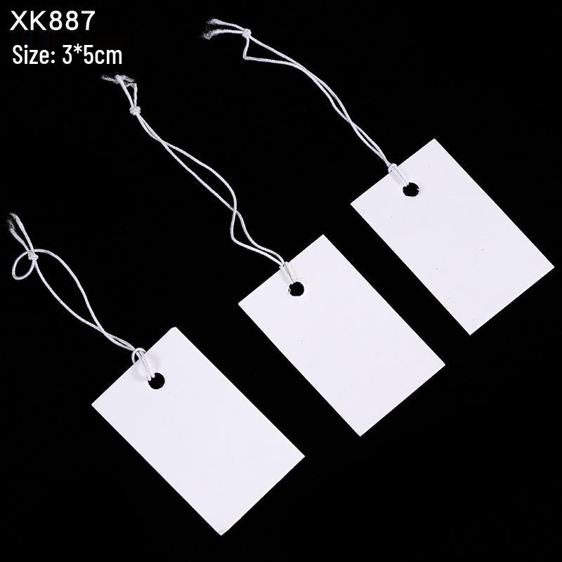 Kraft Hanging Price Tags with Elastic Cord - 100 Pieces for DIY Jewelry Ornaments