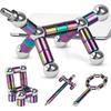 Verwandelbarer Spielzeugstift Dekompression Magnetischer Metallstift Multifunktions-Schreibmagnet Kugelschreiber Geschenk DIY für Kinder oder Freunde
