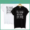 Premium Quality Women T-shirts Game Of Thrones Short Sleeve Letter Design