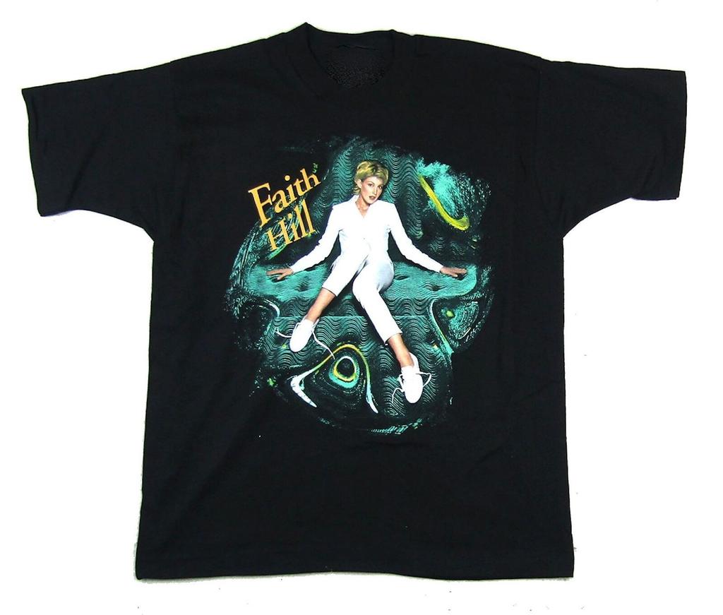 Vintage Faith Hill Star Heavy Cotton Black S-4XL Classic Men Women Shirt CM693