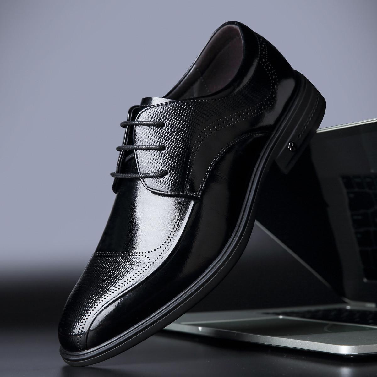 

2025 leather shoes men s leather high-end British style men s shoes business dress commuter wedding derby shoes first layer cowhide 44