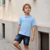 Boys Girls Plain Short Sleeve Polo T Shirt Summer Fashion Collar Top Elementary School Uniform Comfortable Cotton