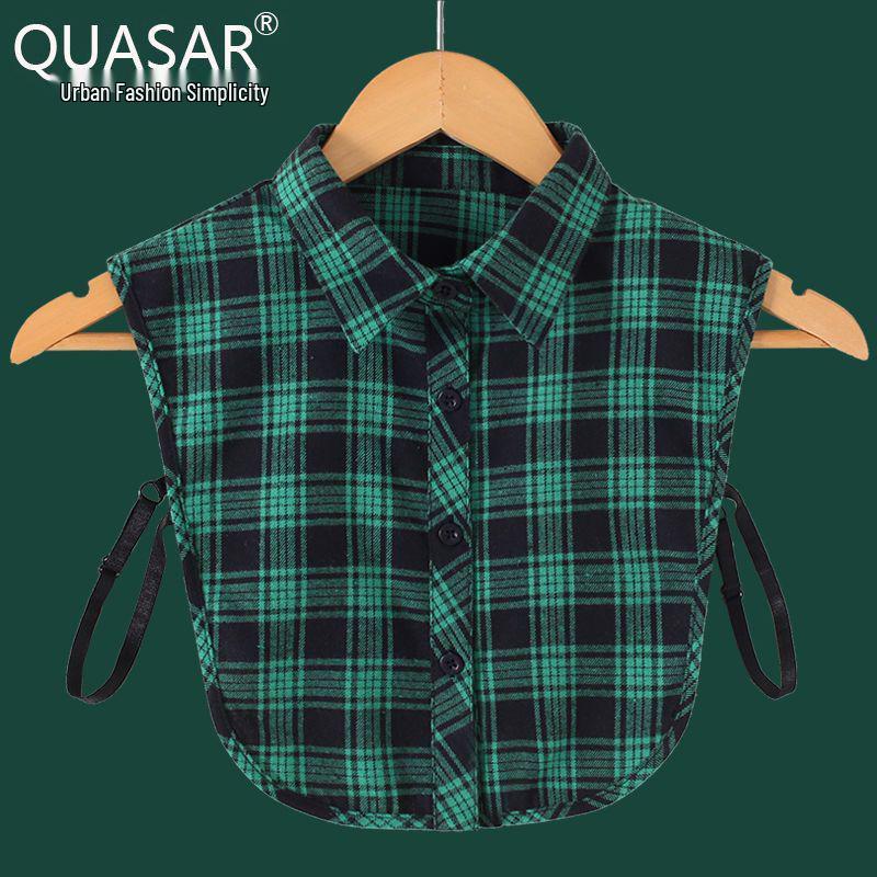 Červený károvaný odnímatelný límec pro dětské svetry a mikiny